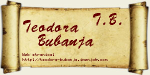 Teodora Bubanja vizit kartica